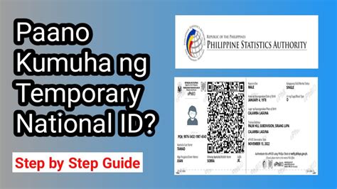 paano makakuha ng temporary national id|National ID.